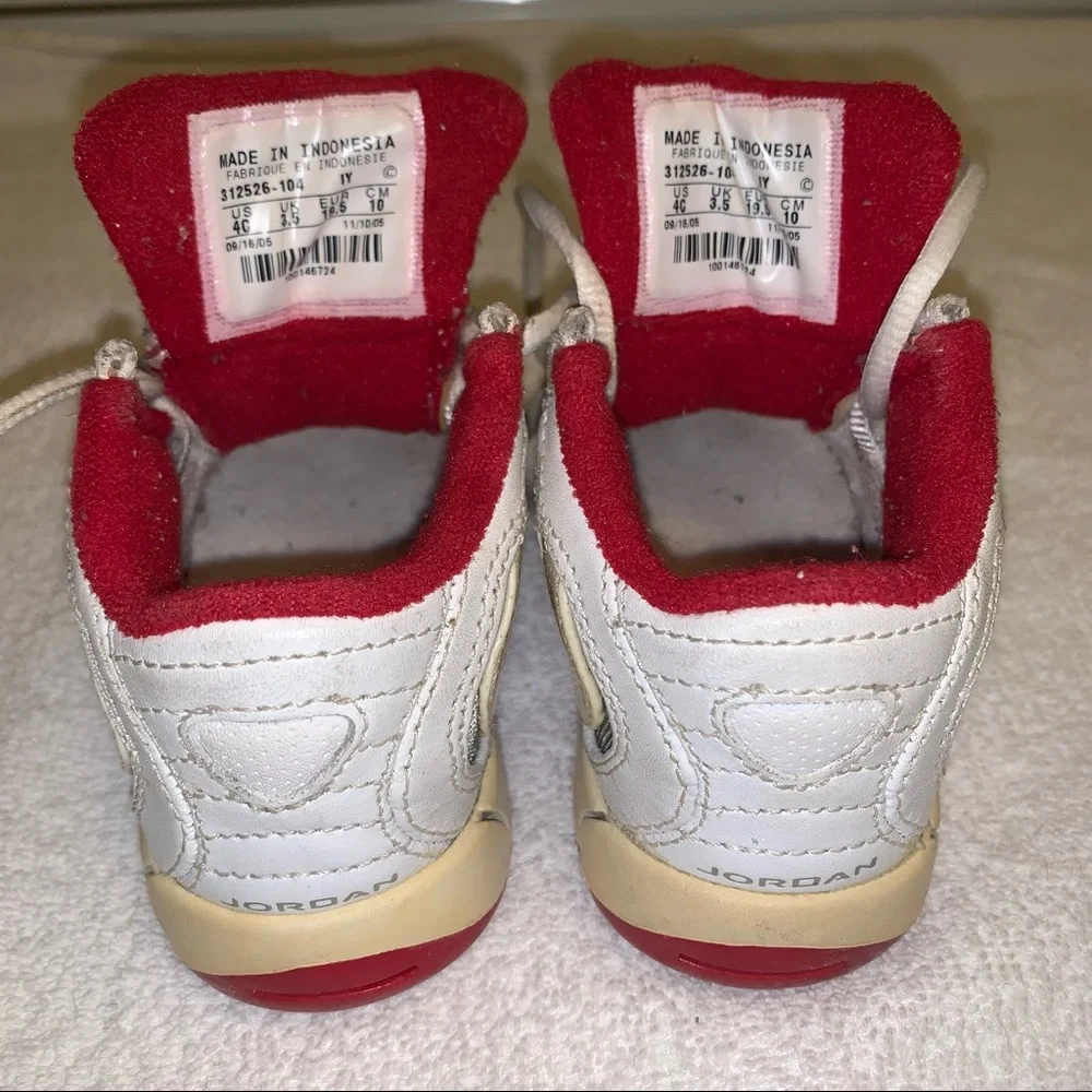 Infant 4C JORDAN B-2RUE 312526-104 White & Red True Vintage 2005 Baby Shoes